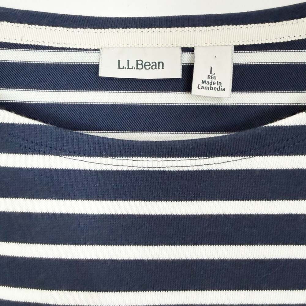 L.L. Bean Striped Button Top - Picture 2 of 6